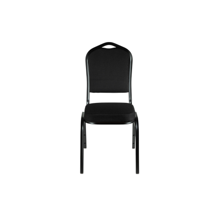 Prémium rakásolható bankettszék – teljesen fekete, minta nélkül